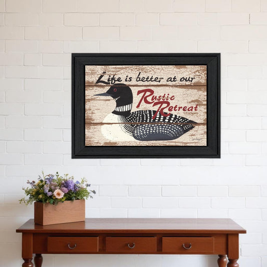 Rustic Retreat Black Framed Print Wall Art - Homeroots