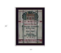Cabin Rules 6 Black Framed Print Wall Art - Homeroots