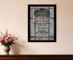 Cabin Rules 6 Black Framed Print Wall Art - Homeroots