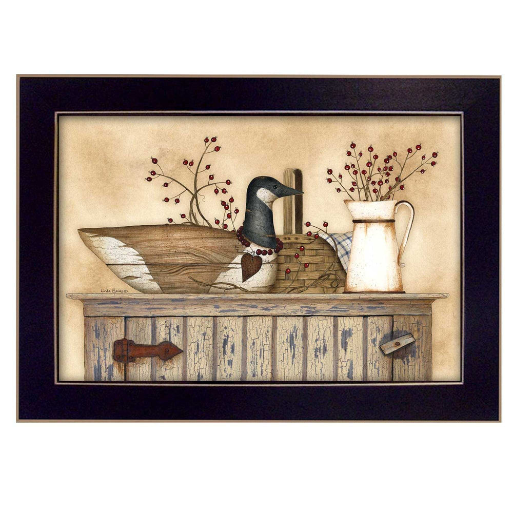 Duck and Berry Still Life Black Framed Print Wall Art - Homeroots - Flyclothing LLC