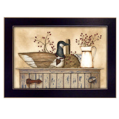 Duck and Berry Still Life Black Framed Print Wall Art - Homeroots