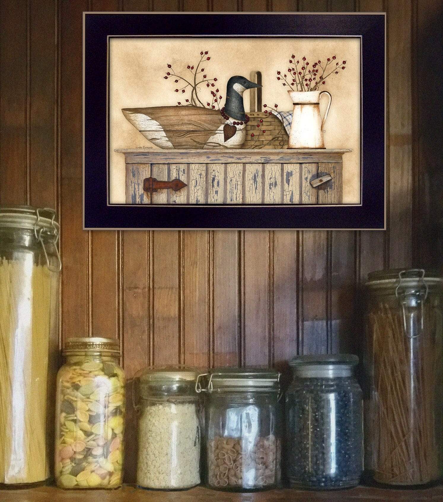 Duck and Berry Still Life Black Framed Print Wall Art - Homeroots - Flyclothing LLC