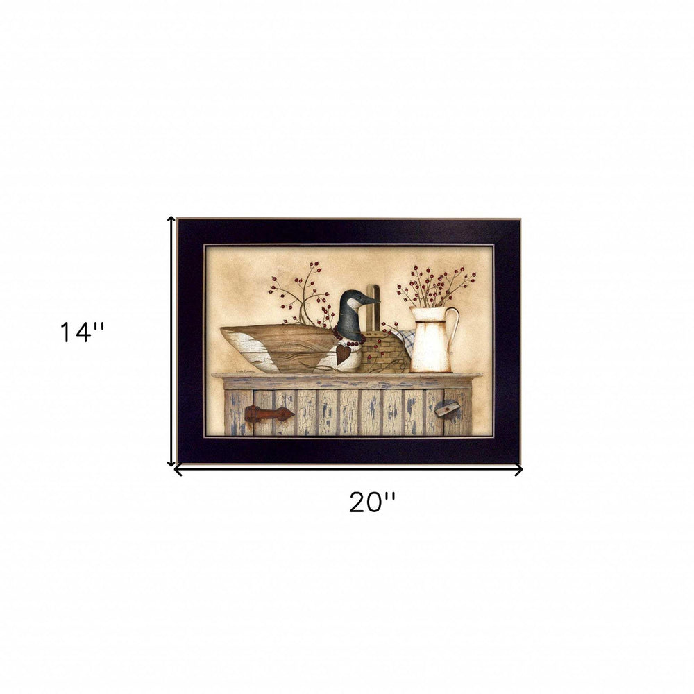 Duck and Berry Still Life Black Framed Print Wall Art - Homeroots - Flyclothing LLC