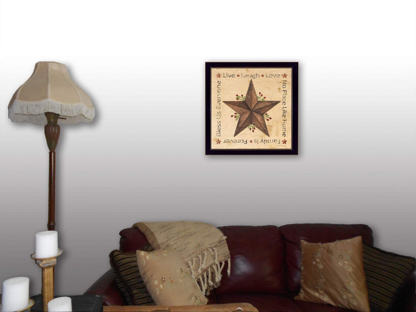 Live Laugh Love Barn Star Black Framed Print Wall Art - Homeroots - Flyclothing LLC