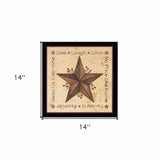 Live Laugh Love Barn Star Black Framed Print Wall Art - Homeroots - Flyclothing LLC