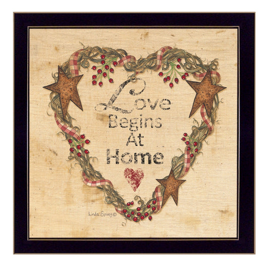 Love Begins at Home 1 Black Framed Print Wall Art - Homeroots