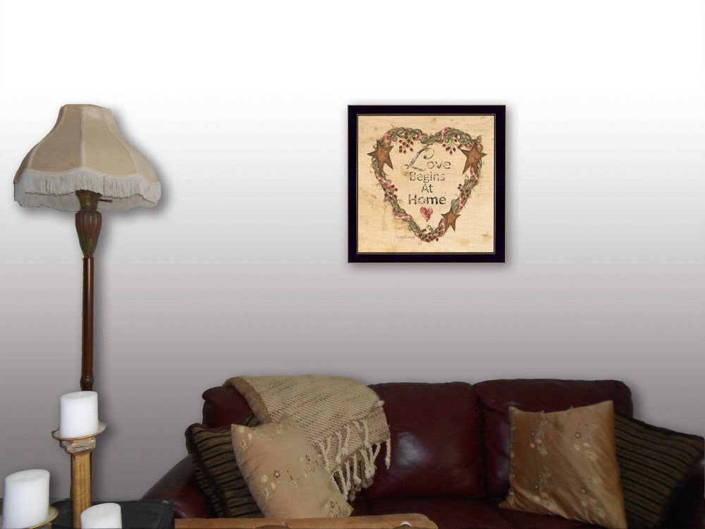 Love Begins at Home 1 Black Framed Print Wall Art - Homeroots - Flyclothing LLC