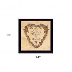 Love Begins at Home 1 Black Framed Print Wall Art - Homeroots