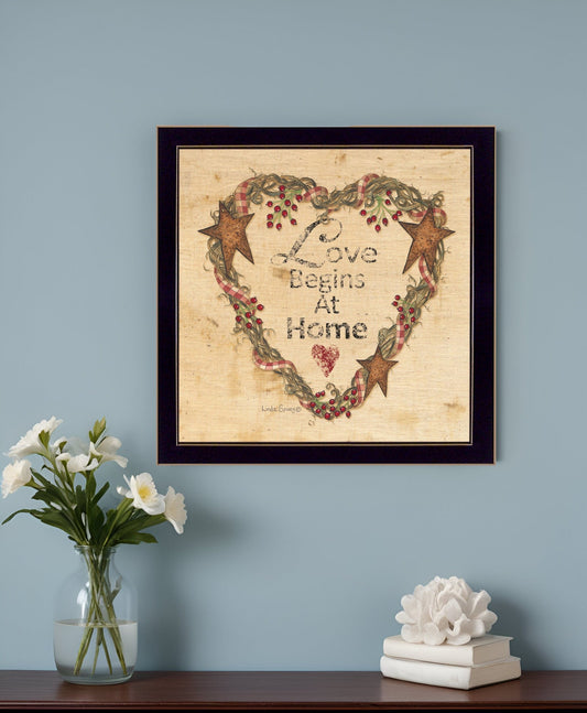 Love Begins at Home 1 Black Framed Print Wall Art - Homeroots