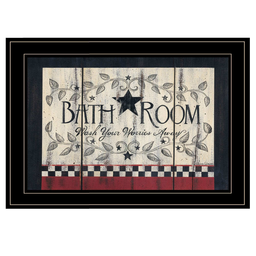 Bath Room Black Framed Print Bathroom Wall Art - Homeroots - Flyclothing LLC