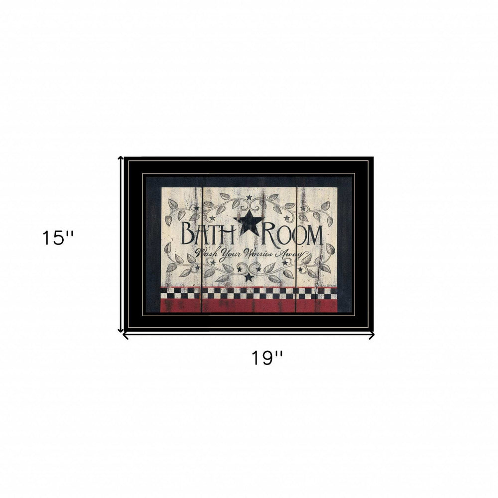 Bath Room Black Framed Print Bathroom Wall Art - Homeroots - Flyclothing LLC