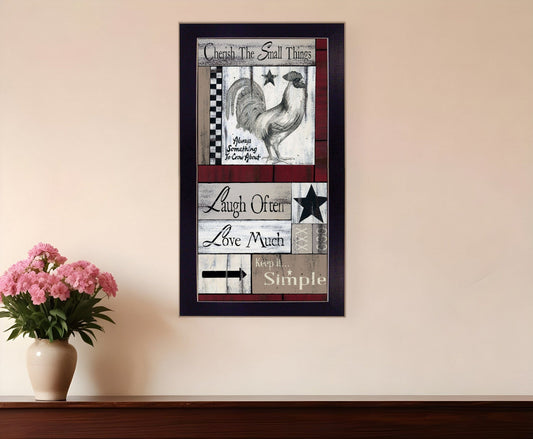 Cherish The Small things 2 Black Framed Print Wall Art - Homeroots