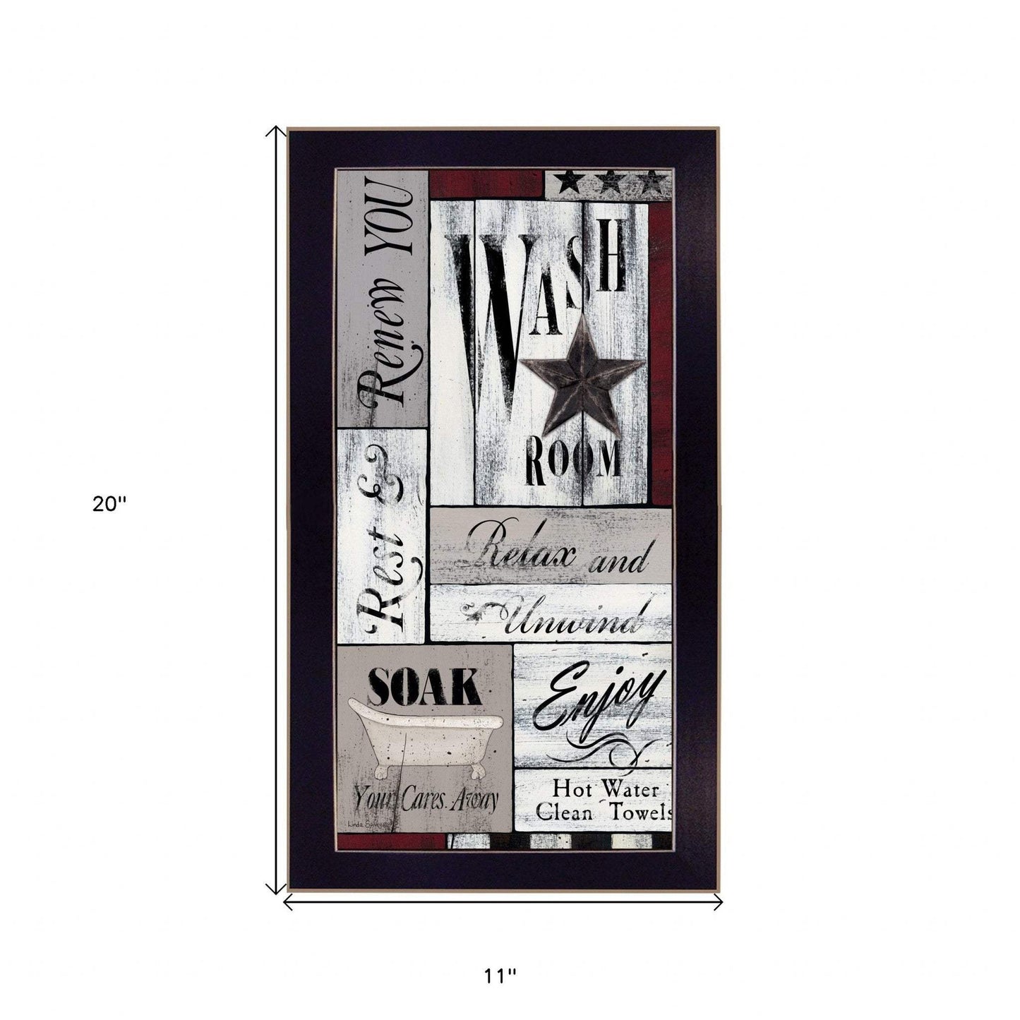 Soak Your Cares Away 2 Black Framed Print Bathroom Wall Art - Homeroots - Flyclothing LLC