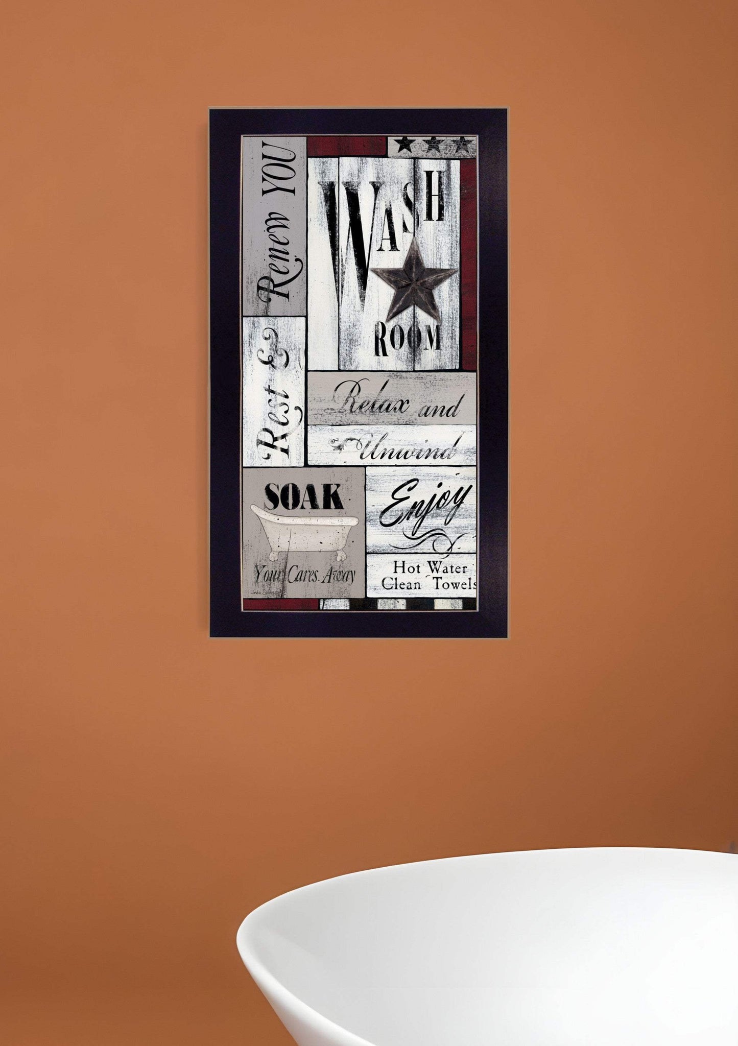 Soak Your Cares Away 2 Black Framed Print Bathroom Wall Art - Homeroots - Flyclothing LLC