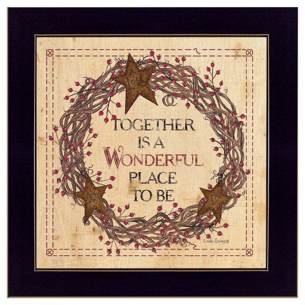 Together is a Wonderful Place to Be Ready to Hang Framed Print Black Frame Black Framed Print Wall Art - Homeroots - Flyclothing LLC