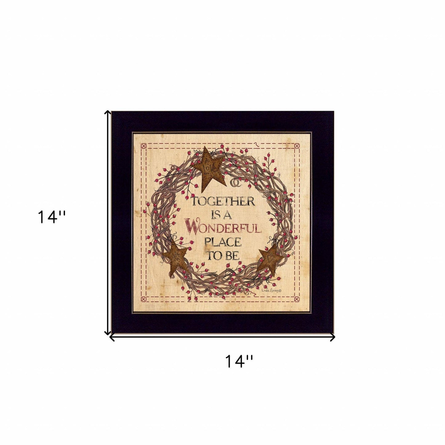 Together is a Wonderful Place to Be Ready to Hang Framed Print Black Frame Black Framed Print Wall Art - Homeroots - Flyclothing LLC