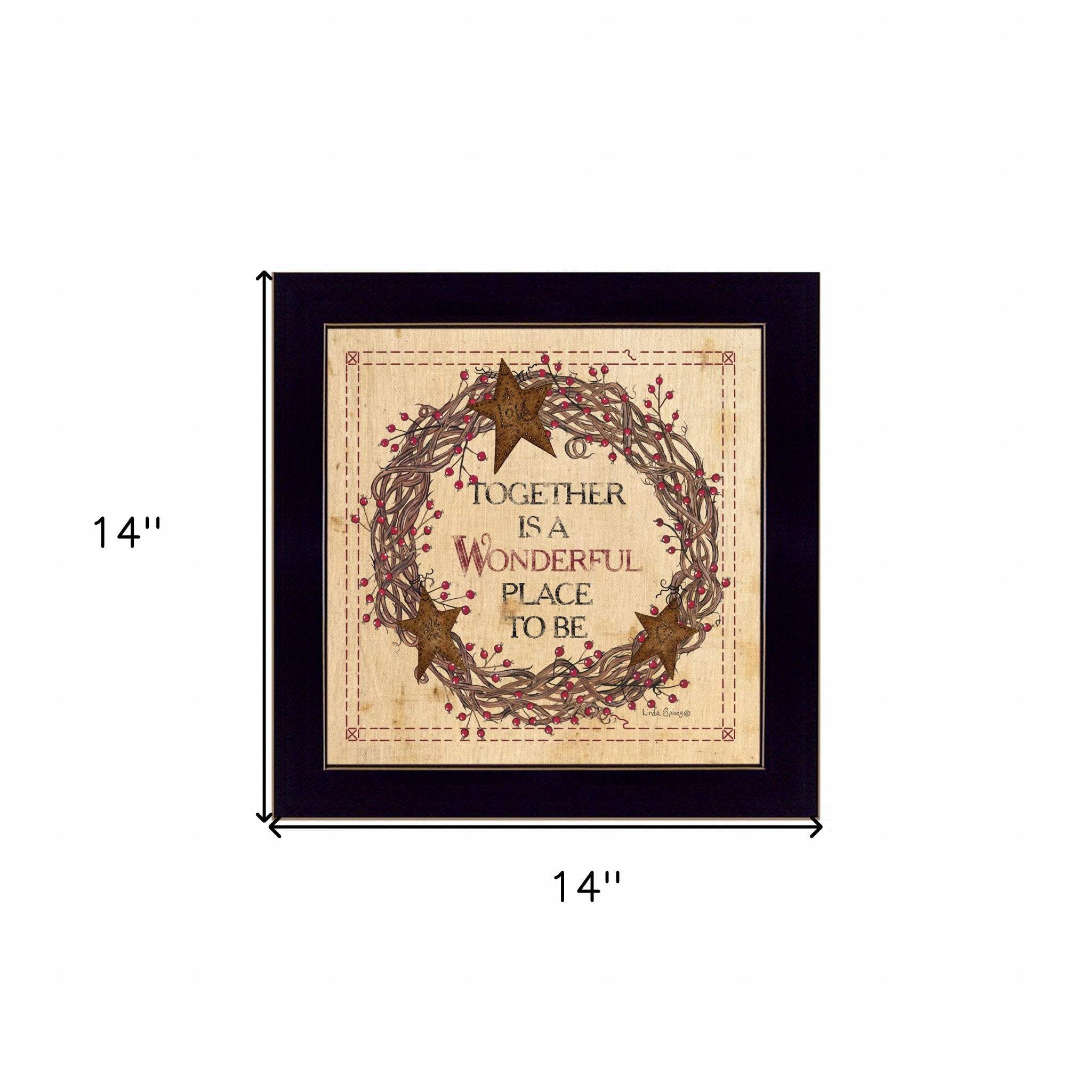 Together is a Wonderful Place to Be Ready to Hang Framed Print Black Frame Black Framed Print Wall Art - Homeroots - Flyclothing LLC