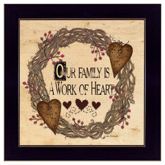 Our Family is a work of the Heart Linda Spivey Ready to Hang Framed Print Black Frame Black Framed Print Wall Art - Homeroots