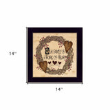 Our Family is a work of the Heart Linda Spivey Ready to Hang Framed Print Black Frame Black Framed Print Wall Art - Homeroots - Flyclothing LLC