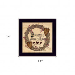 Our Family is a work of the Heart Linda Spivey Ready to Hang Framed Print Black Frame Black Framed Print Wall Art - Homeroots