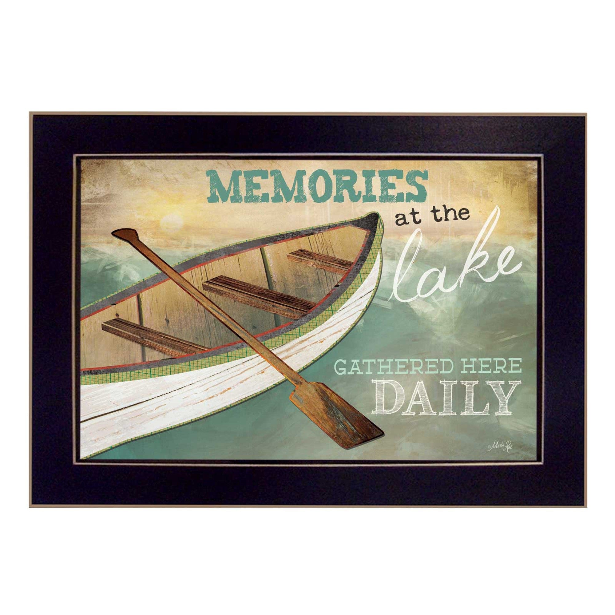Memories at the Lake Black Framed Print Wall Art - Homeroots
