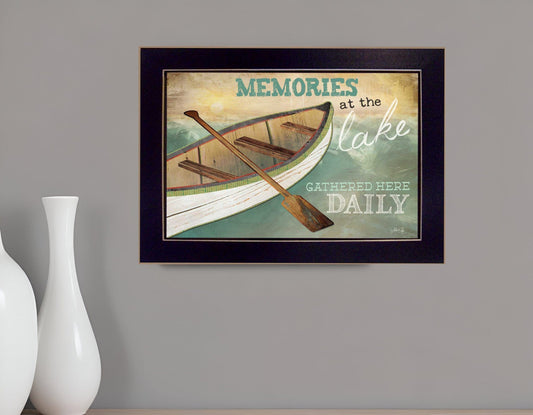 Memories at the Lake Black Framed Print Wall Art - Homeroots