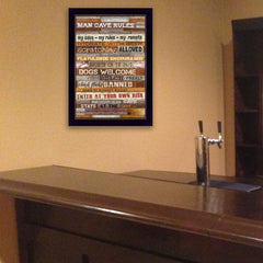 Man Cave Rules 1 Black Framed Print Wall Art - Homeroots
