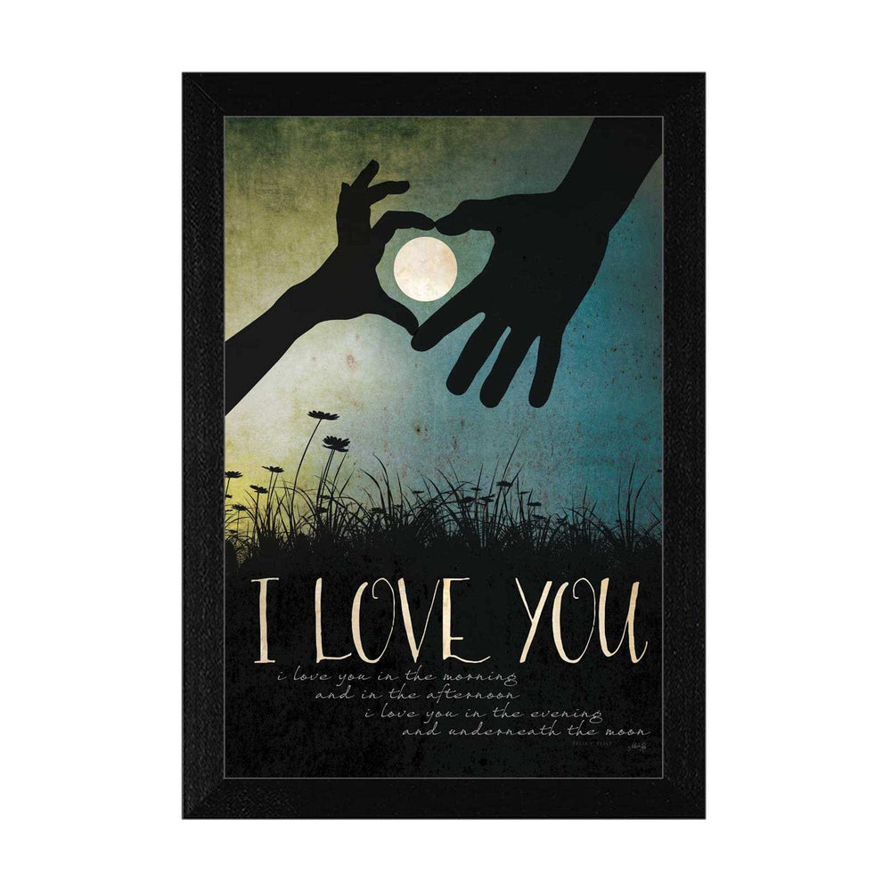 I Love You Underneath the Moon Black Framed Print Wall Art - Homeroots - Flyclothing LLC