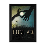 I Love You Underneath the Moon Black Framed Print Wall Art - Homeroots
