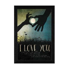 I Love You Underneath the Moon Black Framed Print Wall Art - Homeroots