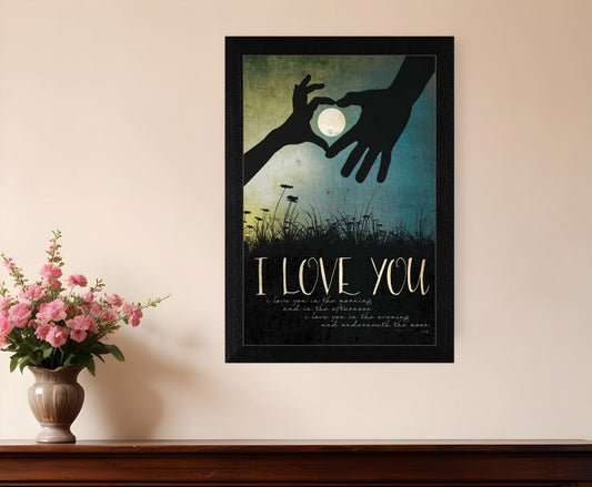 I Love You Underneath the Moon Black Framed Print Wall Art - Homeroots