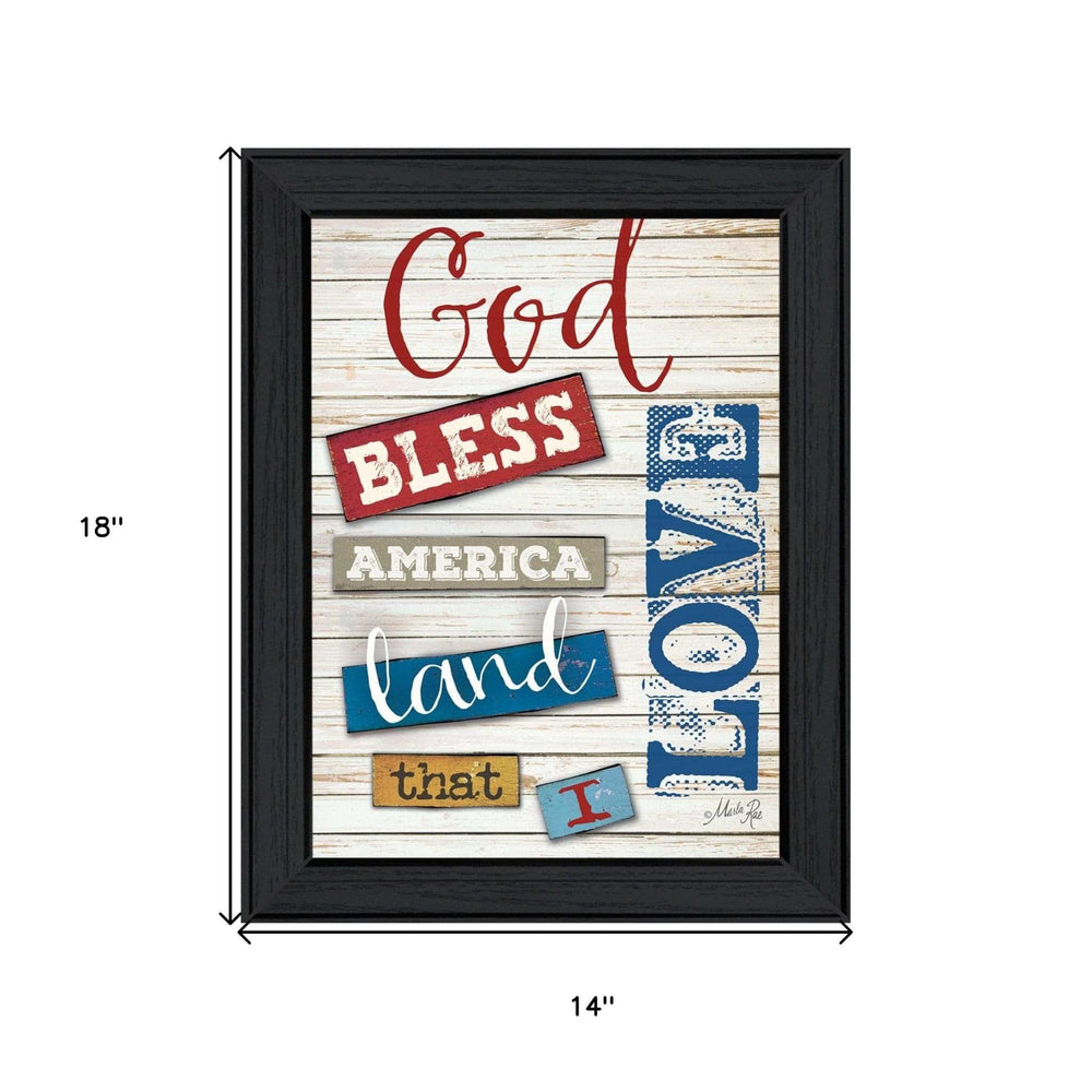 God Bless America 4 Black Framed Print Wall Art - Homeroots - Flyclothing LLC