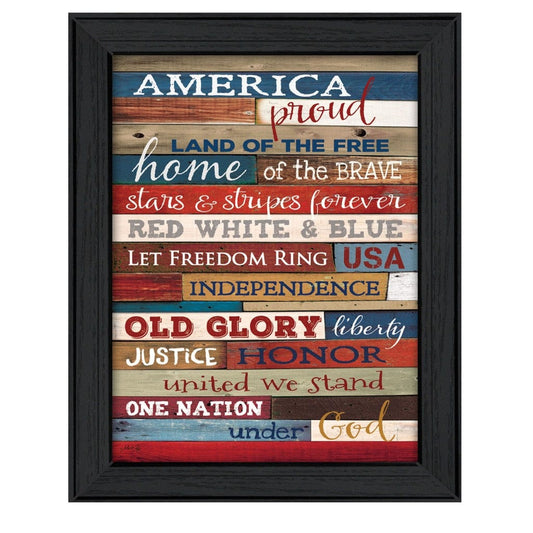 America Proud 3 Black Framed Print Wall Art - Homeroots