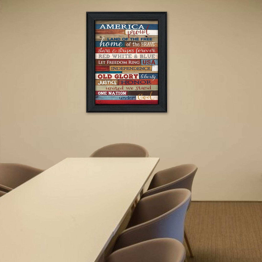 America Proud 3 Black Framed Print Wall Art - Homeroots - Flyclothing LLC