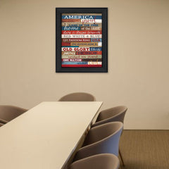 America Proud 3 Black Framed Print Wall Art - Homeroots