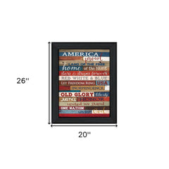 America Proud 3 Black Framed Print Wall Art - Homeroots
