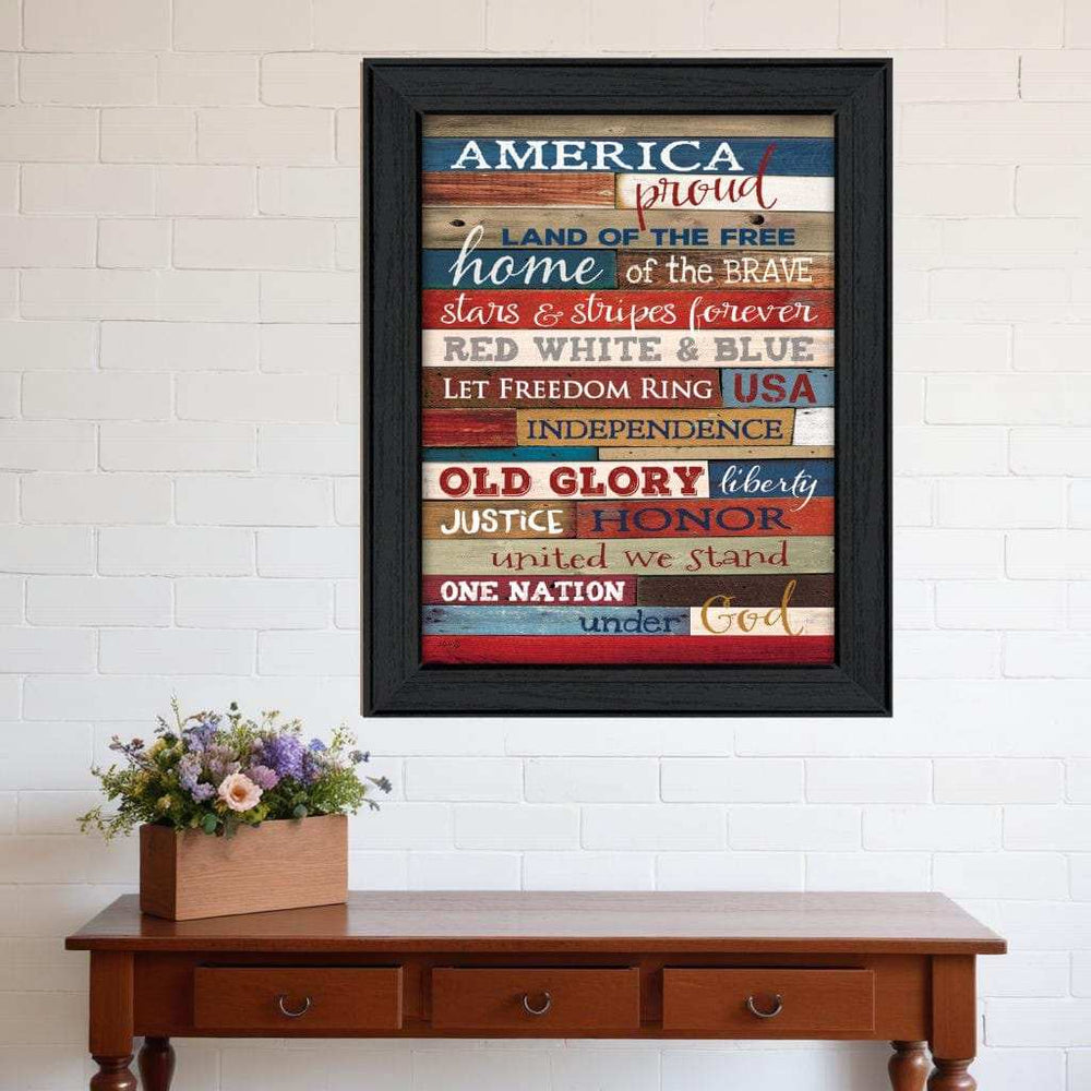 America Proud 3 Black Framed Print Wall Art - Homeroots - Flyclothing LLC