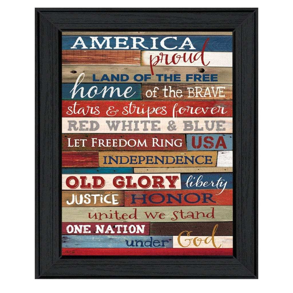 America Proud 1 Black Framed Print Wall Art - Homeroots - Flyclothing LLC