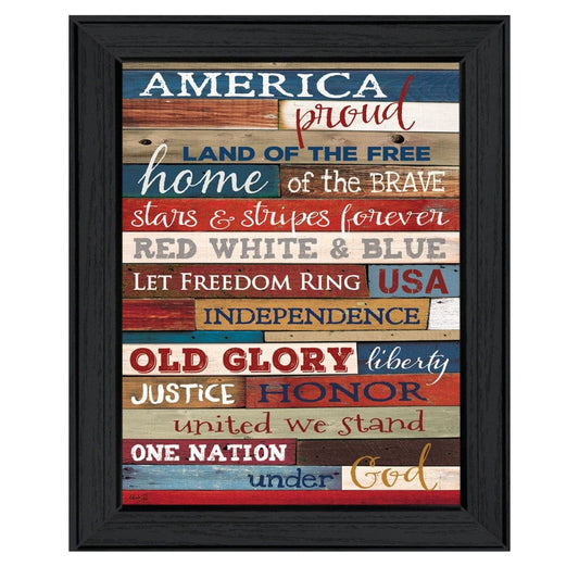 America Proud 1 Black Framed Print Wall Art - Homeroots