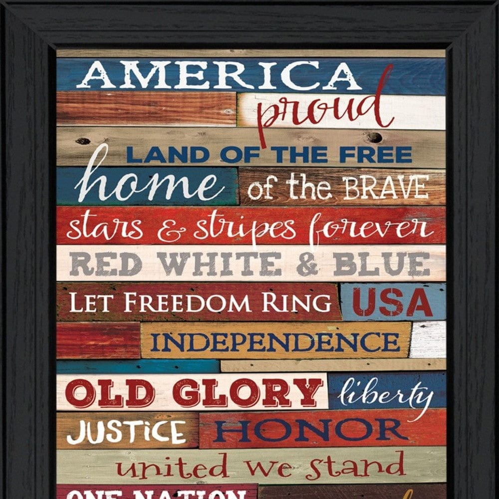 America Proud 1 Black Framed Print Wall Art - Homeroots