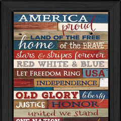 America Proud 1 Black Framed Print Wall Art - Homeroots