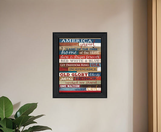 America Proud 1 Black Framed Print Wall Art - Homeroots