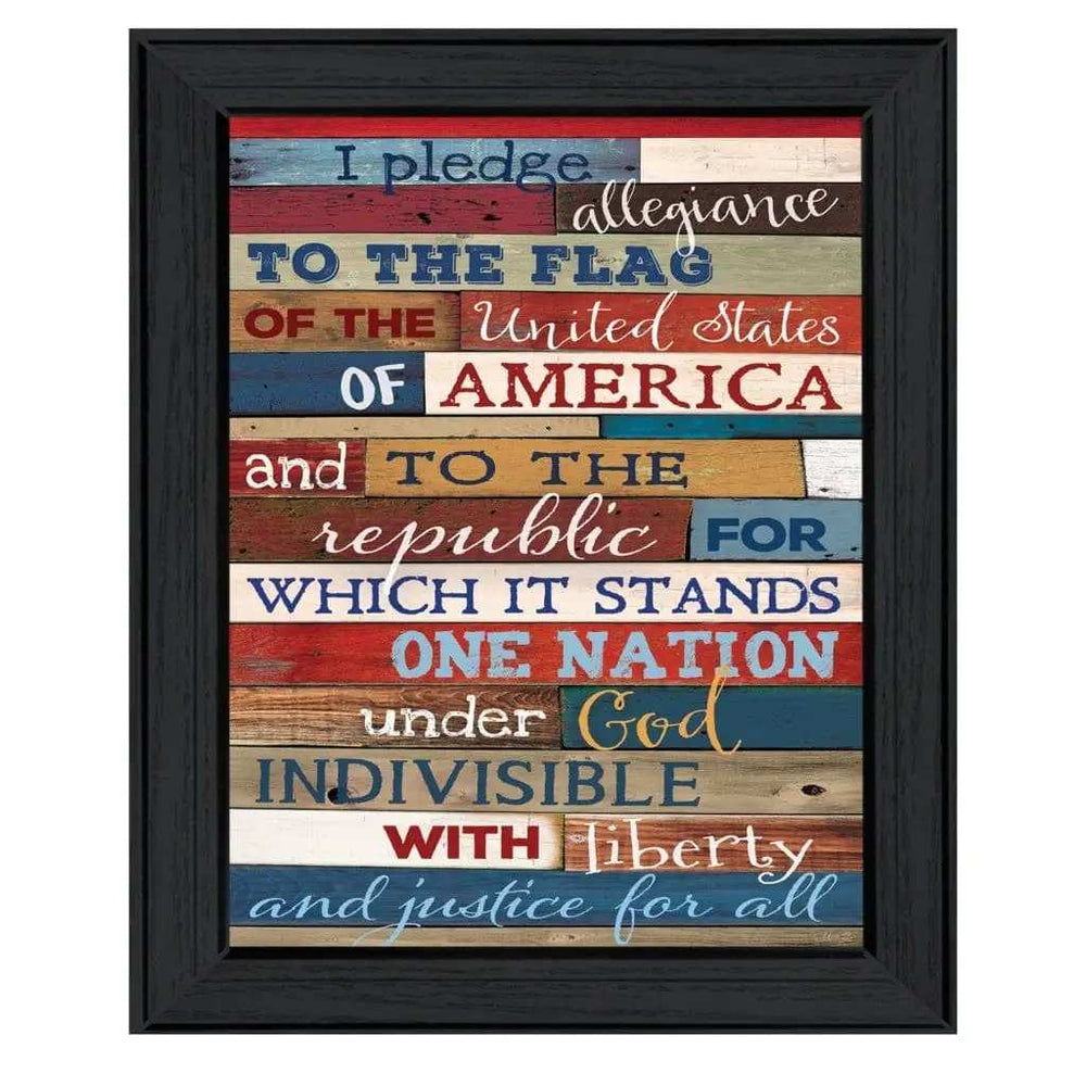 Pledge of Allegiance 3 Black Framed Print Wall Art - Homeroots - Flyclothing LLC