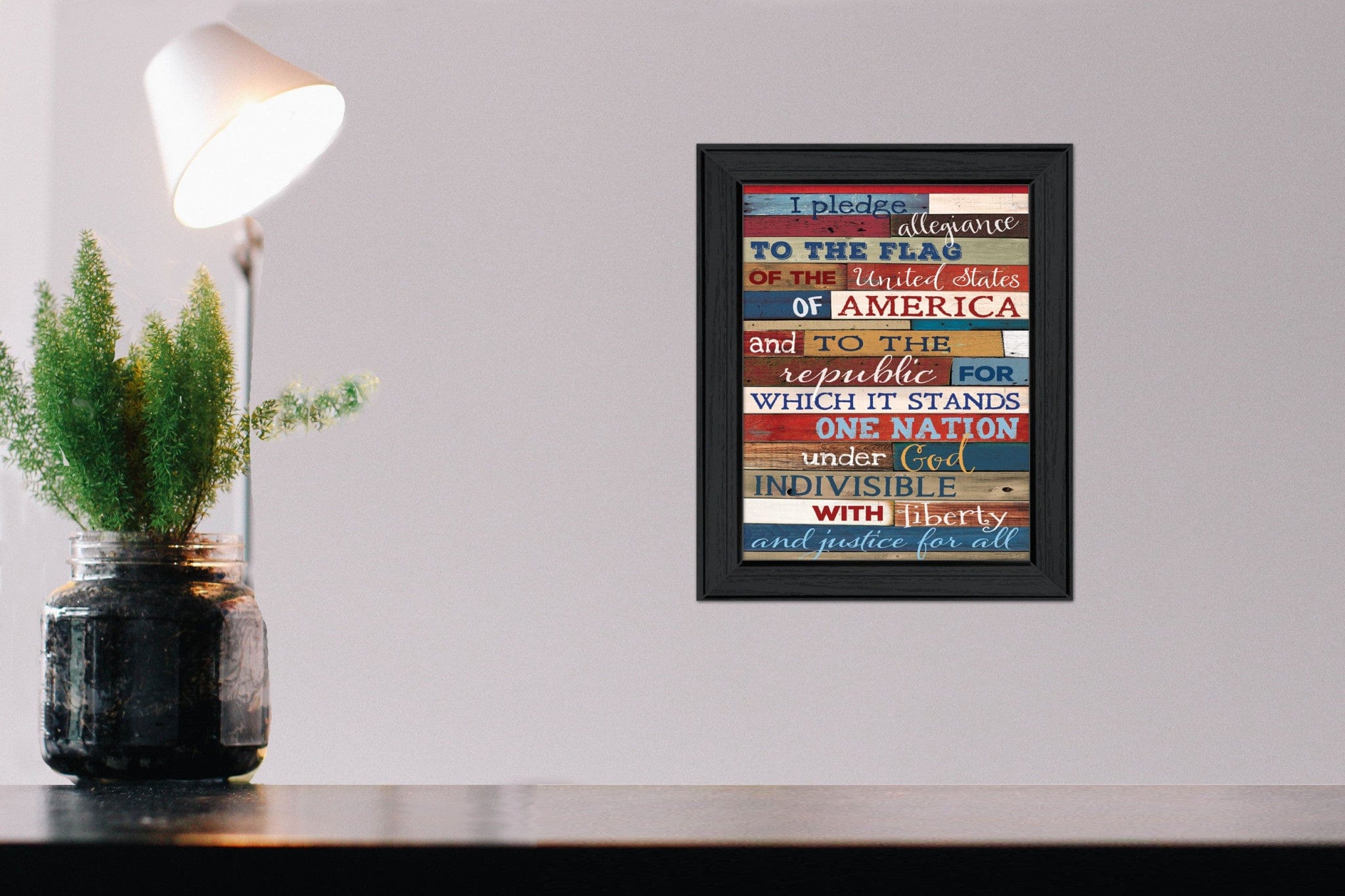 Pledge of Allegiance 3 Black Framed Print Wall Art - Homeroots