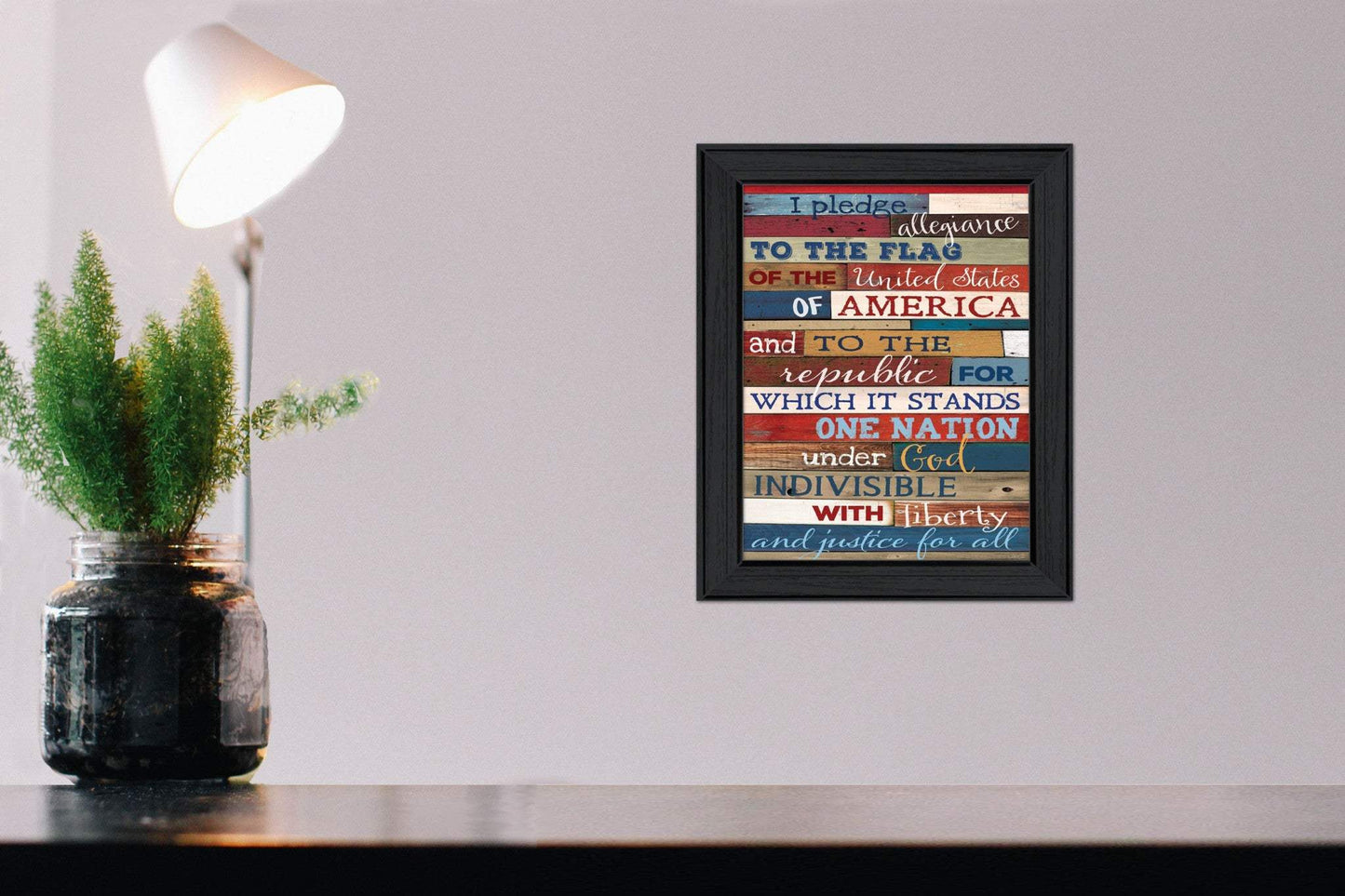 Pledge of Allegiance 3 Black Framed Print Wall Art - Homeroots - Flyclothing LLC