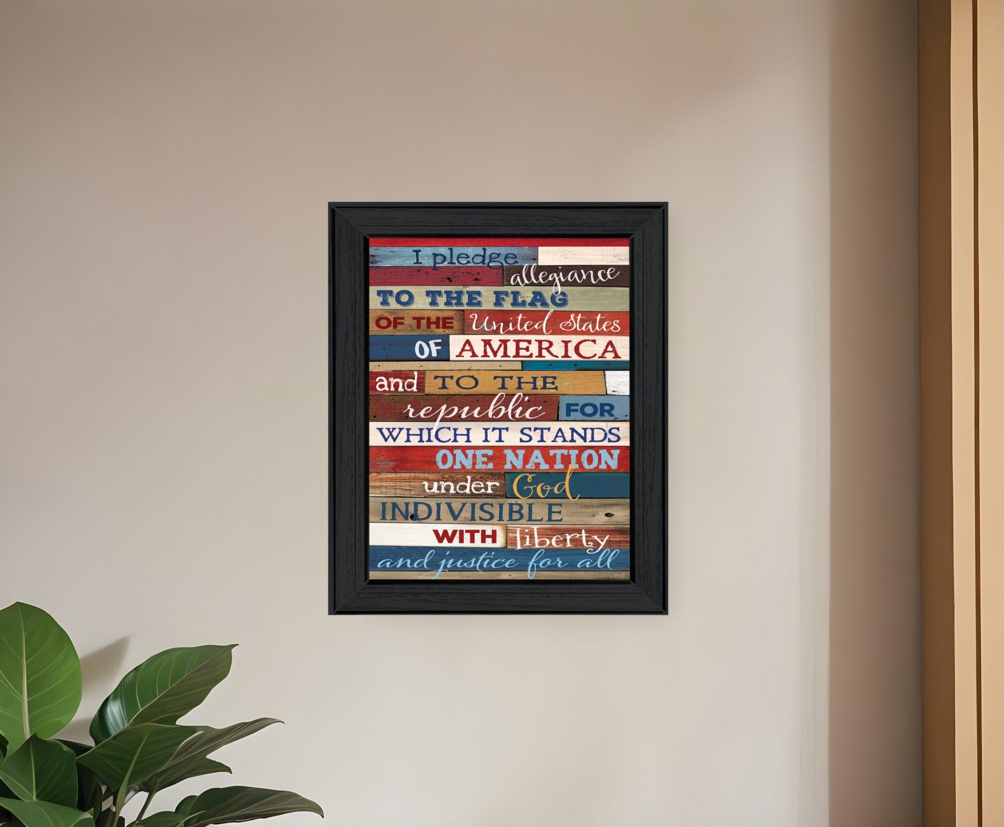Pledge of Allegiance 3 Black Framed Print Wall Art - Homeroots