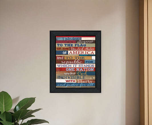 Pledge of Allegiance 3 Black Framed Print Wall Art - Homeroots