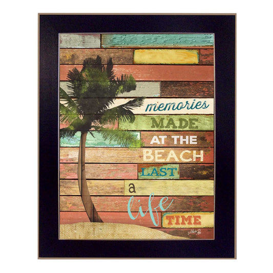 Beach Memories 4 Black Framed Print Wall Art - Homeroots