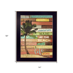 Beach Memories 4 Black Framed Print Wall Art - Homeroots