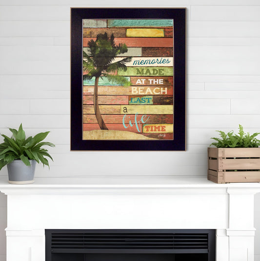 Beach Memories 4 Black Framed Print Wall Art - Homeroots